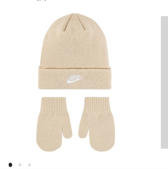 Beige NIKE WINTER HAT AND GLOVES 2T-4T Brand New With Tags! - Picture 2 of 2